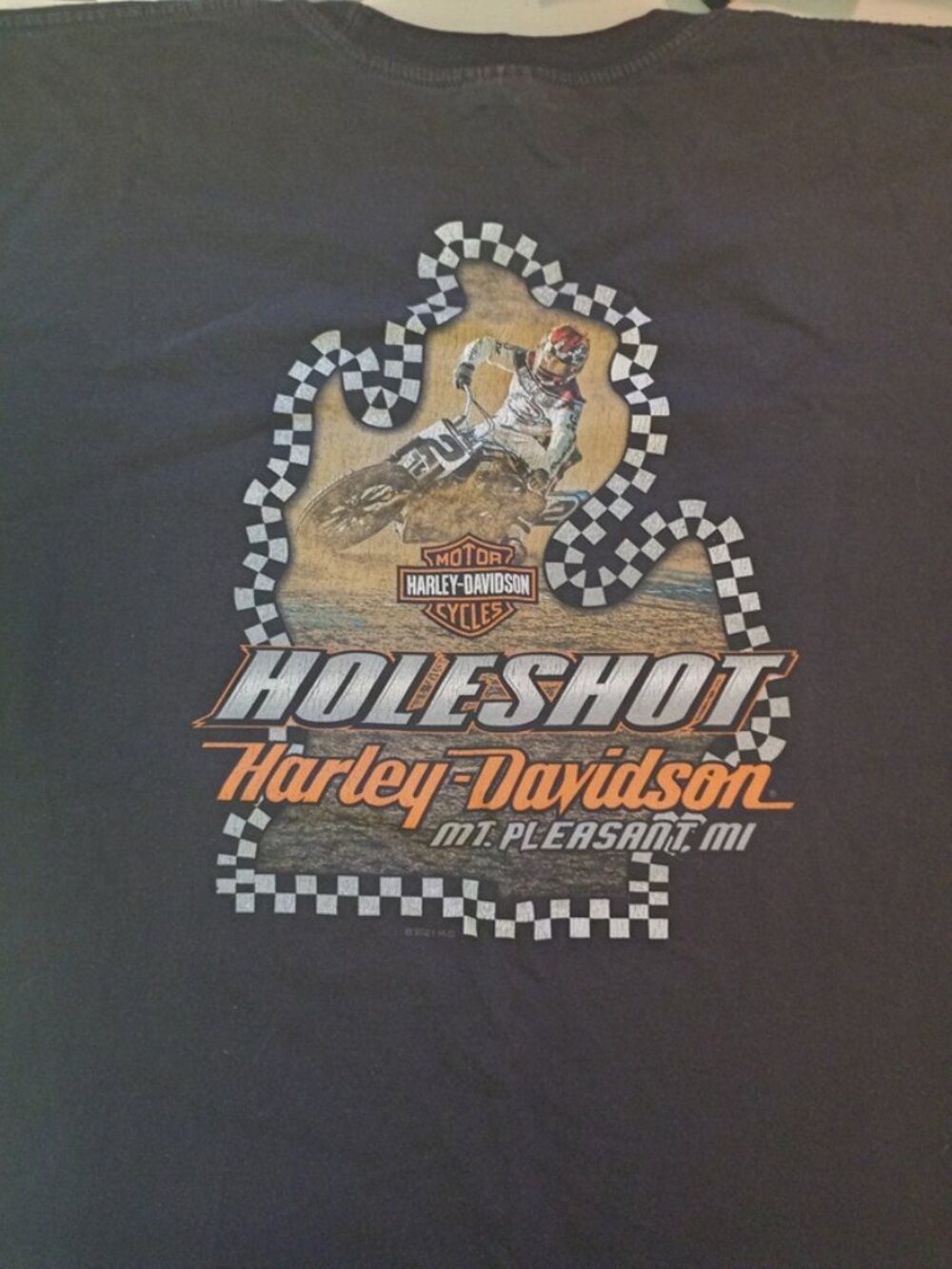 Vintage Harley Davidson Mount Pleasant Michigan Adult XXL 2XL Black T Shirt EUC